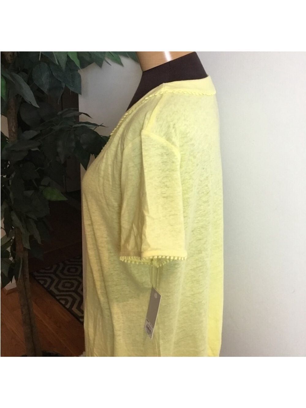 Croft & Barrow bobble trimmed short sleeve tee Womans size XL yellow - Picture 11 of 12